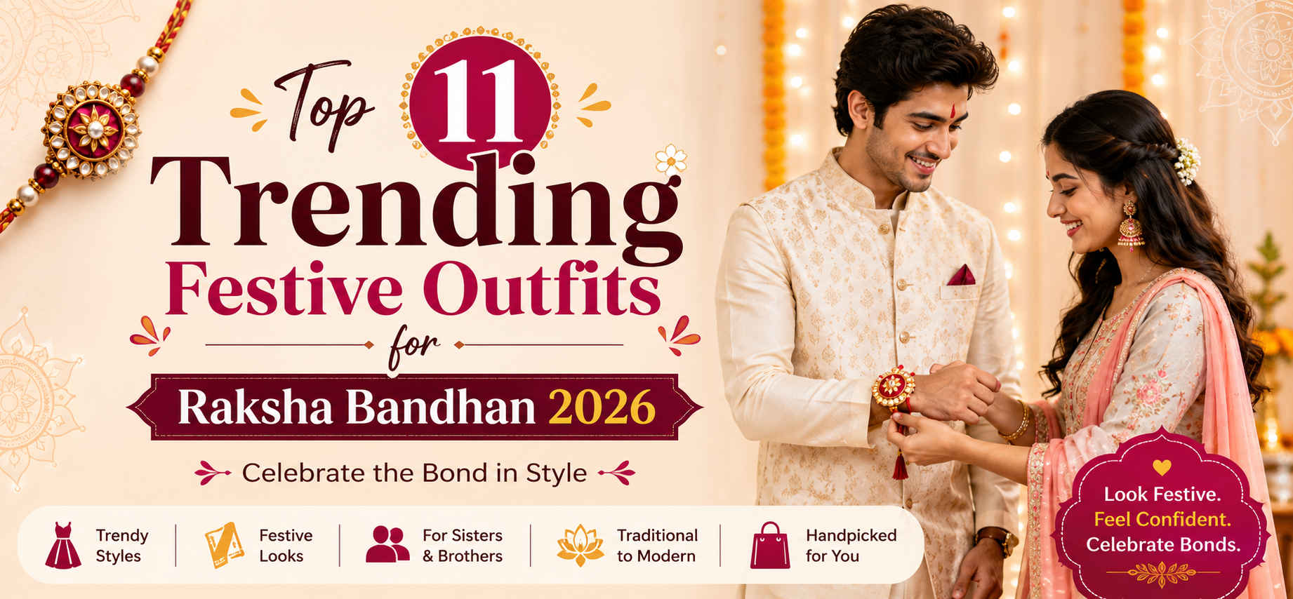 Top 11 Trending Festive Outfits for Raksha Bandhan 2026
