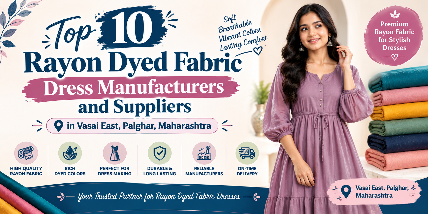 Top 10 Rayon Dyed Fabric Dress Manufacturers and Suppliers in Vasai East, Palghar, Maharashtra